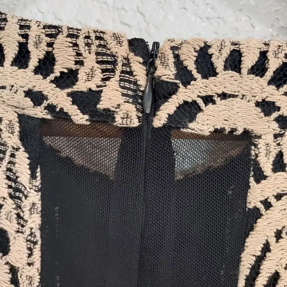 Altar'd State Cream Black Lace Cocktail Dress Size L